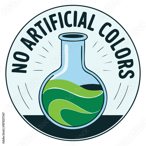 Vector template no artificial color badge logo ideal for natural clean product branding ingredient label simple healthy chemical free design identity