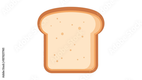 Single Slice of White Bread Minimalist Flat Vector Illustration