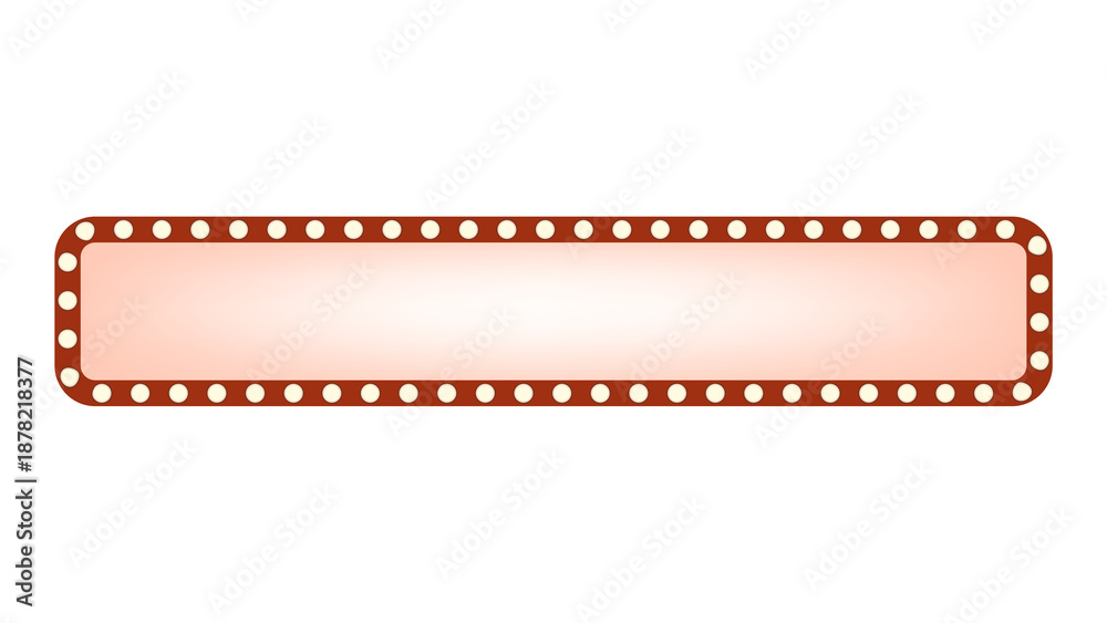Obraz premium Rounded light frame banner with glowing bulbs isolated on transparent background