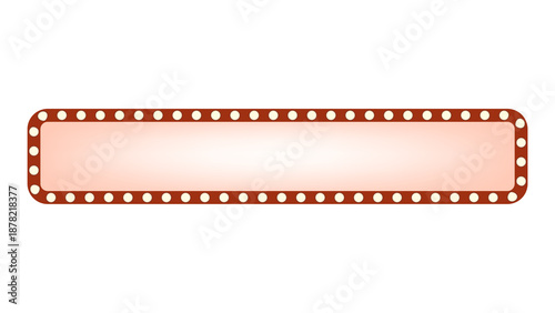 Rounded light frame banner with glowing bulbs isolated on transparent background