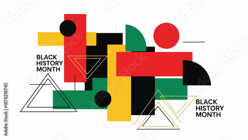 A colorful abstract graphic celebrating Black History Month
