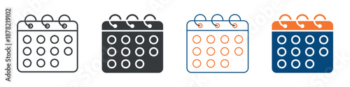 Calendar Icon Set Multiple Style Collection 