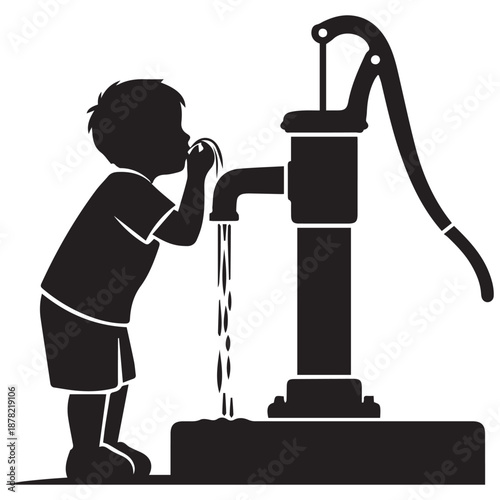 Silhouette breathing isolated on white background, Vector, illustration