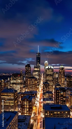 Chicago Cityscape at Dusk