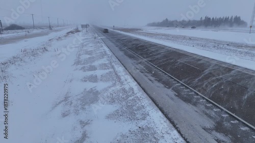 Winter Storm Hits Trans-Canada Hwy Near Winnipeg