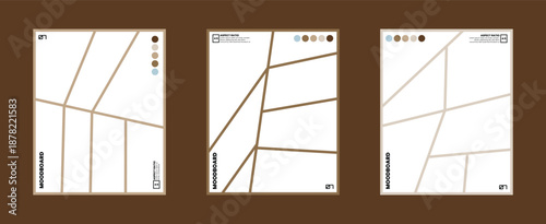 Neutral color comic moodboard layout expanding across seven frames in 4:5 format