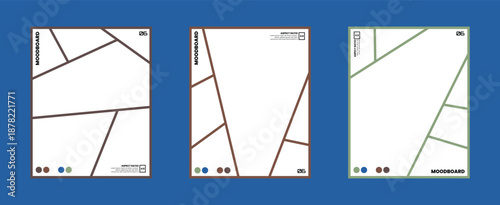 Six frame comic moodboard arrangement in 4:5 aspect ratio with neutral colors