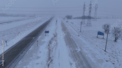 Winter Storm Hits Trans-Canada Hwy Near Winnipeg