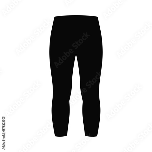 Black and white vector illustration of trousers on white background
