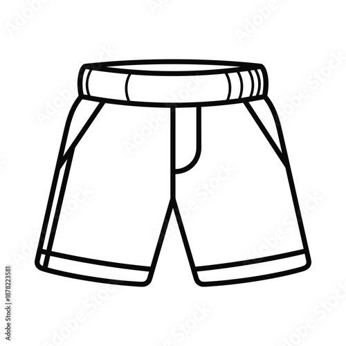 Black and white illustration of mens shorts