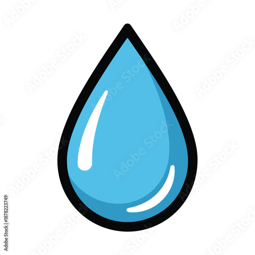Blue Water Droplet Icon Illustration Design.