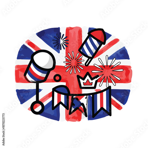 British Celebration Elements with Union Jack.