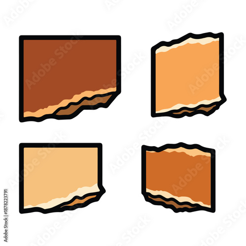 Brown Layered Cake Slices Illustration.