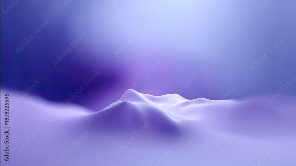Obraz premium Ethereal landscape with smooth, flowing hills and soft purple hues under gentle light creating a serene and tranquil atmosphere for calming visuals