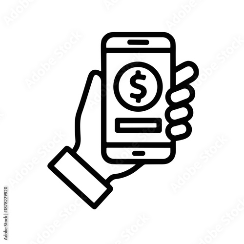hand holding mobile phone vector
