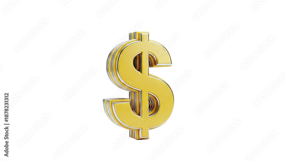 Obraz premium Golden Dollar Sign Symbol