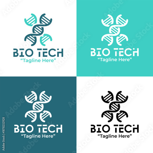 Biotechnology Company Logo Modern Minimalist Science Identity