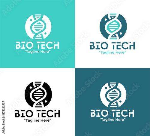 Biotechnology Company Logo Modern Minimalist Research Brand