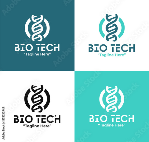 Biotechnology Company Logo Modern Minimalist Medical Science