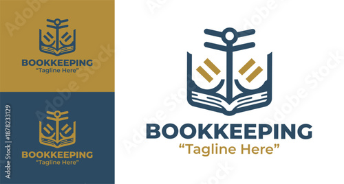 Bookkeeping Logo Modern Minimalist Professional Records