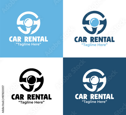 Car Rental Logo Modern Minimalist Auto Hire