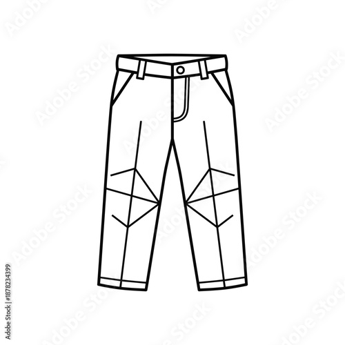 White trousers vector illustration isolated on white background