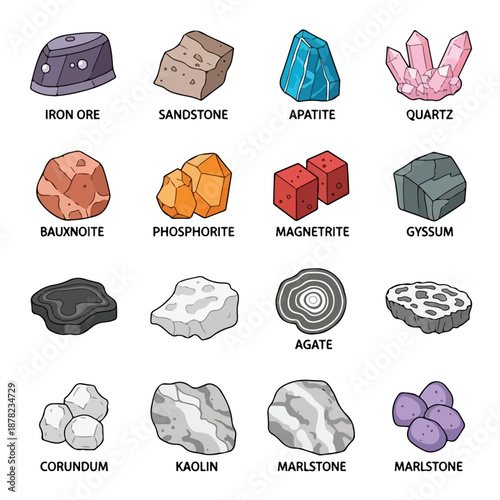 Collection of Various Mineral Specimens and Rocks.