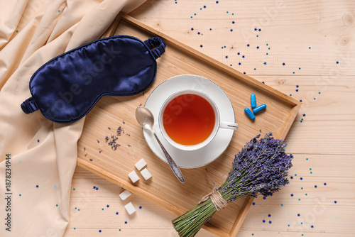 Cup of tea with lavender fl...