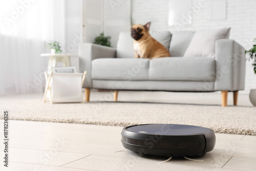 Robot vacuum cleaner near s...