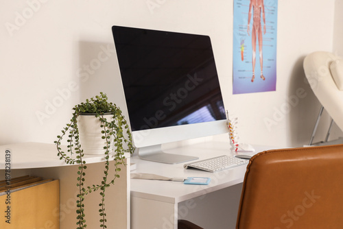 Modern workplace of doctor ...