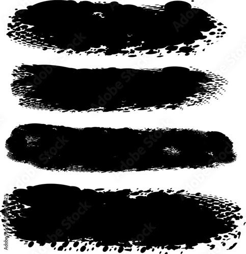 Heavy dry brush paint strokes with rough grunge edges