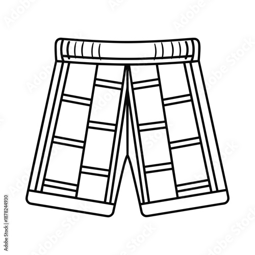 Black and white illustration of boxer shorts