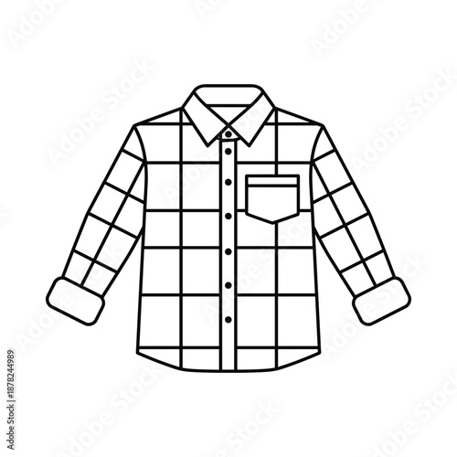 Black and white plaid shirt illustration simple design