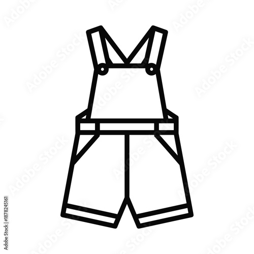 Black and white dungaree illustration on white background
