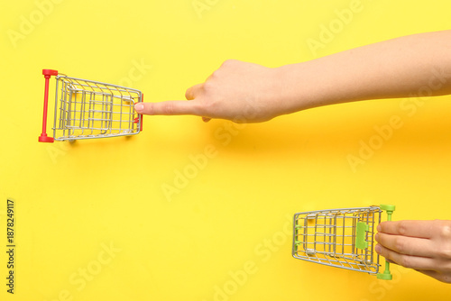 Female hands with red and g...