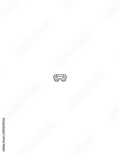 A simple line drawing of a pair of glasses on a white background