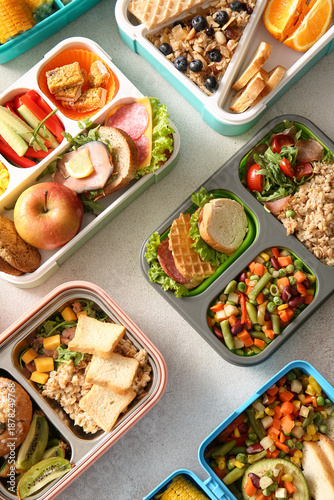 Many lunchboxes with differ...