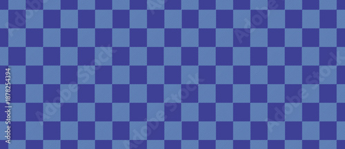Navy and Royal Blue Checkerboard Seamless Vector Pattern: Retro Y2K Geometric Square Grid Background for Streetwear and Digital Design