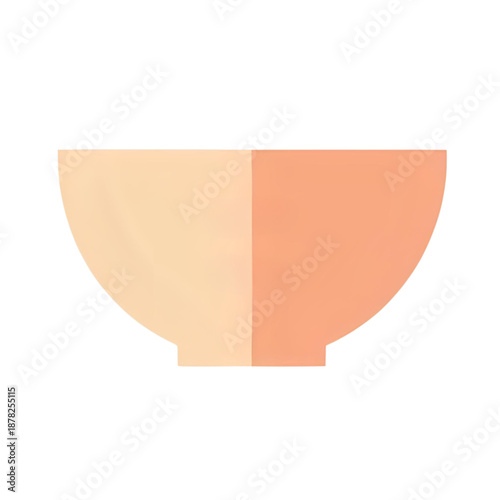 A simple graphic representation of a bowl divided into three distinct pastel shades, symbolizing simplicity and minimalism in a flat design style.