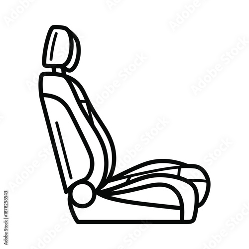 Car Seat Outline Simple Line Drawing