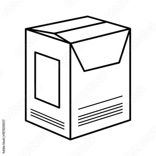 Simple black and white illustration of a mail envelope box