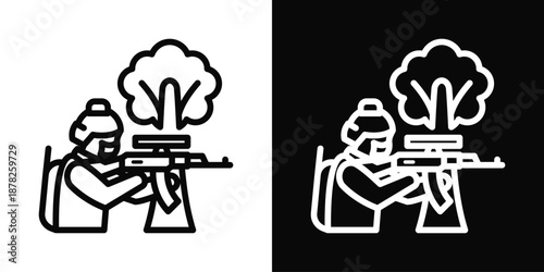 Ambush Icon White And Black Background Style