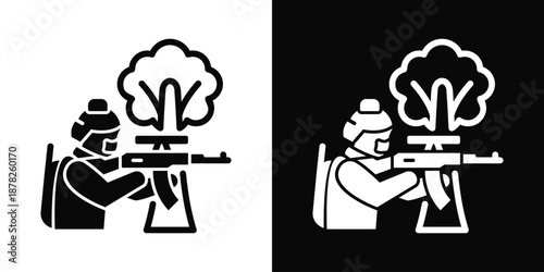 Ambush Icon White And Black Background Style