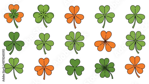 Black-rimmed glasses reflecting green shamrocks, symbolizing good luck and a positive outlook.