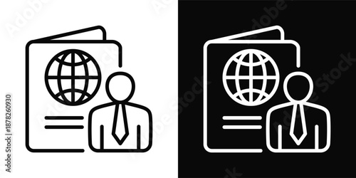 Citizenship Icon White And Black Background Style