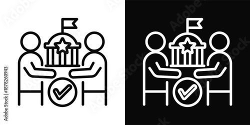 Accountability Icon White And Black Background Style