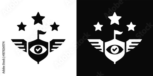 Intelligence Officer Icon White And Black Background Style