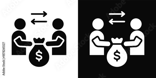 Lobbying Icon White And Black Background Style