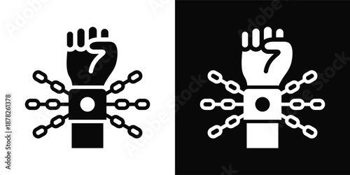 Disobedience Icon White And Black Background Style