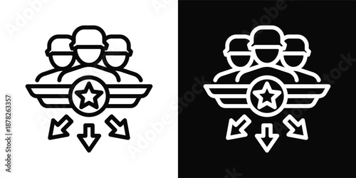 Deployment Icon White And Black Background Style
